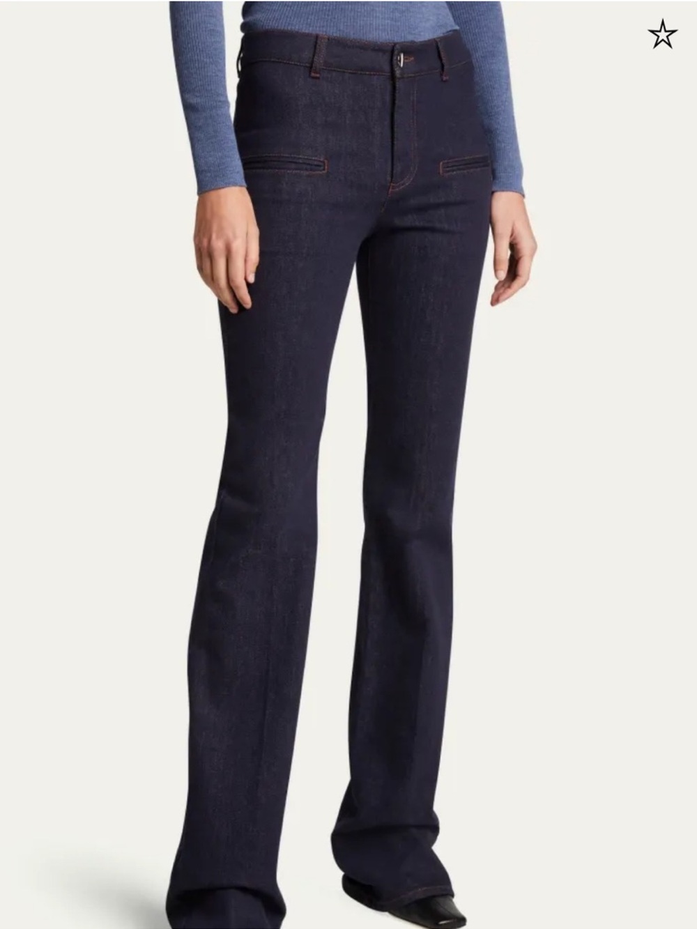 Altuzarra Serge Denim Pant in Berry Blue, Subtle Flare Ankle